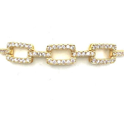 Rectangular Link CZ Bracelet - HK Jewels