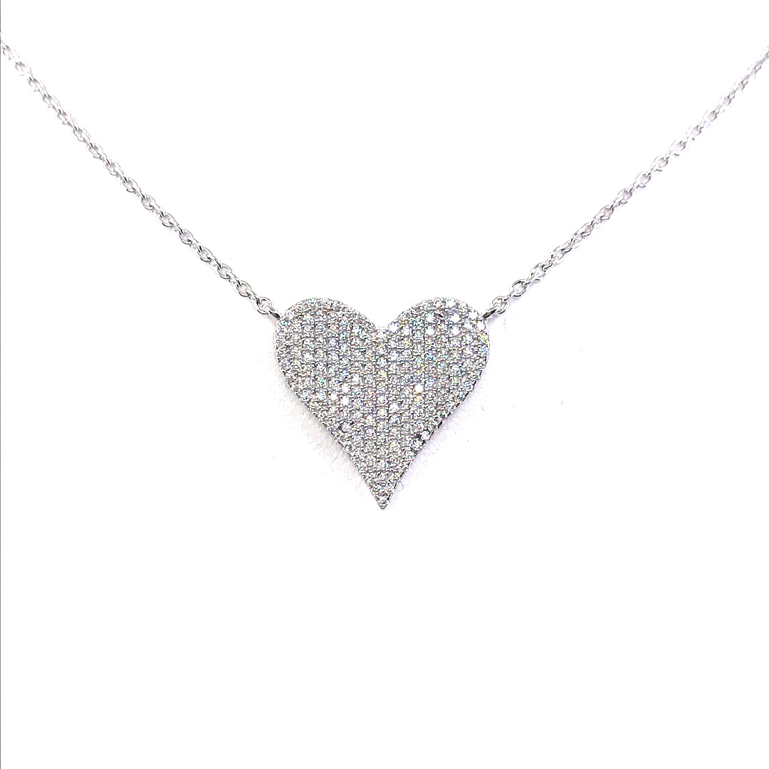 Sterling Silver Heart Necklace - HK Jewels