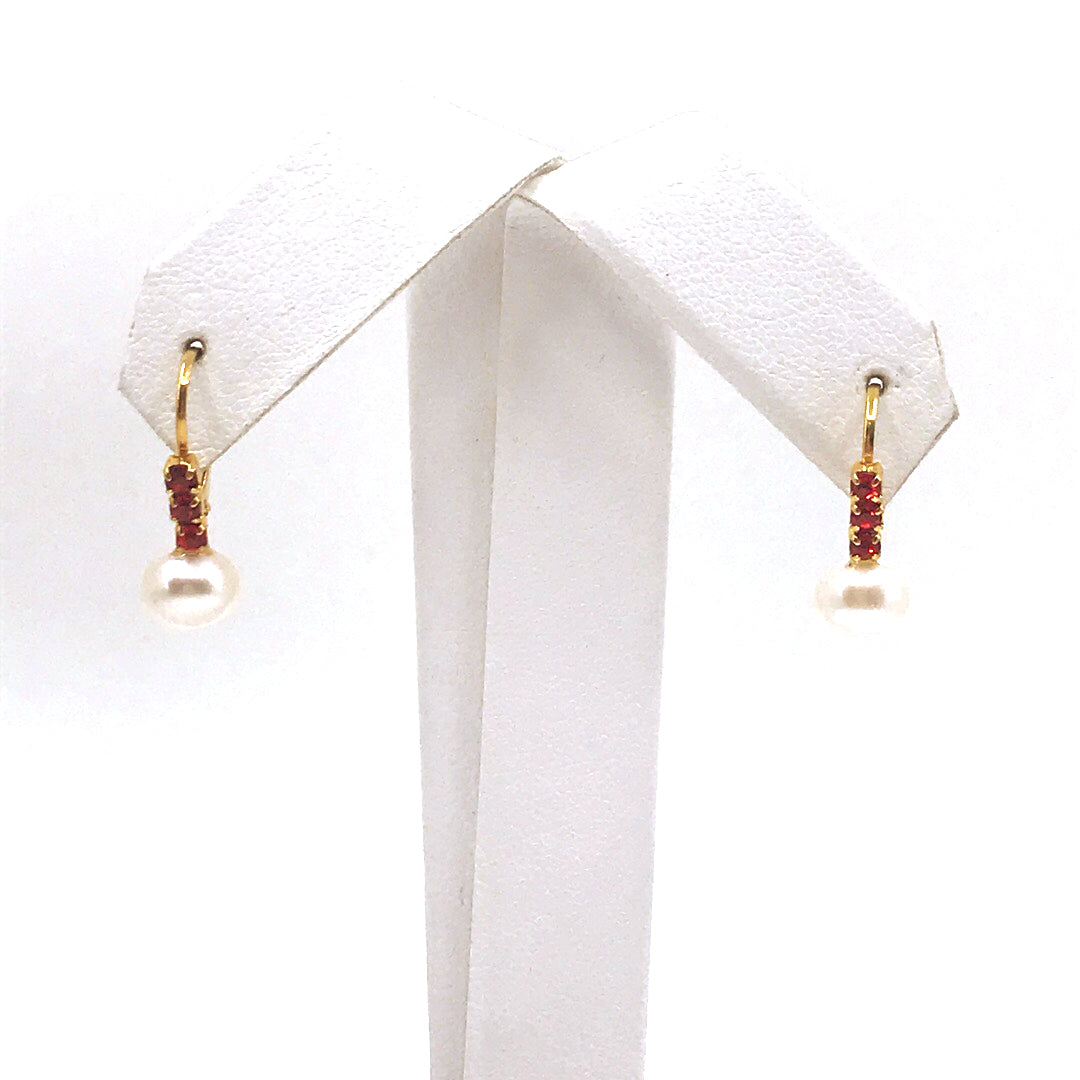 Gold Plated Surgical Steel Pearl Earrings - HK Jewels