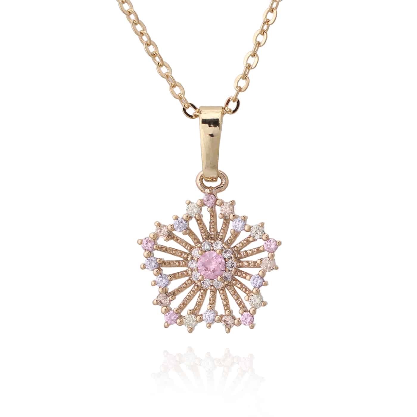 CZ Fan Flower Pendant - HK Jewels