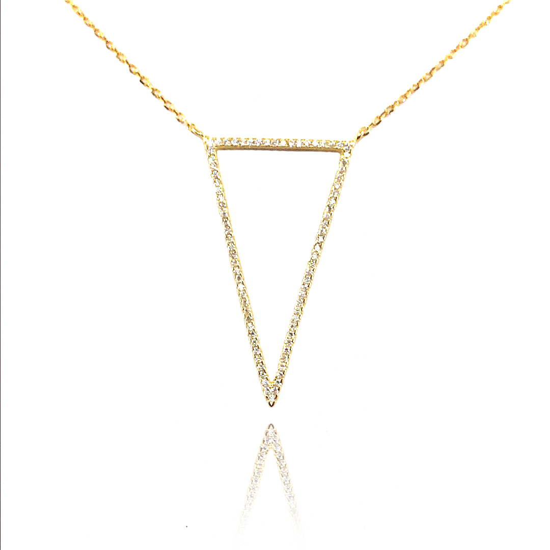 Sterling Silver Triangle Necklace - HK Jewels